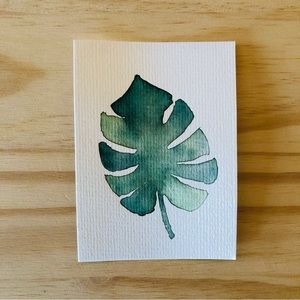 Mini Watercolor Palm Leaf Painting